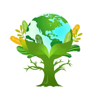 绿色拥抱地球植树节元素GIF动态图地球元素